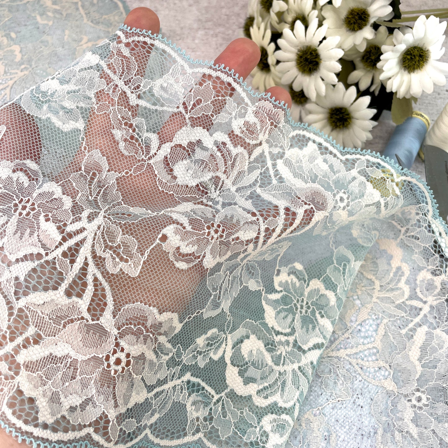 Stretch Lace ~ Duck Egg
