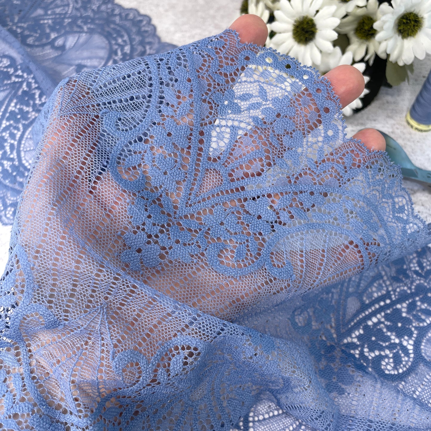 Stretch Lace ~ Cornflower