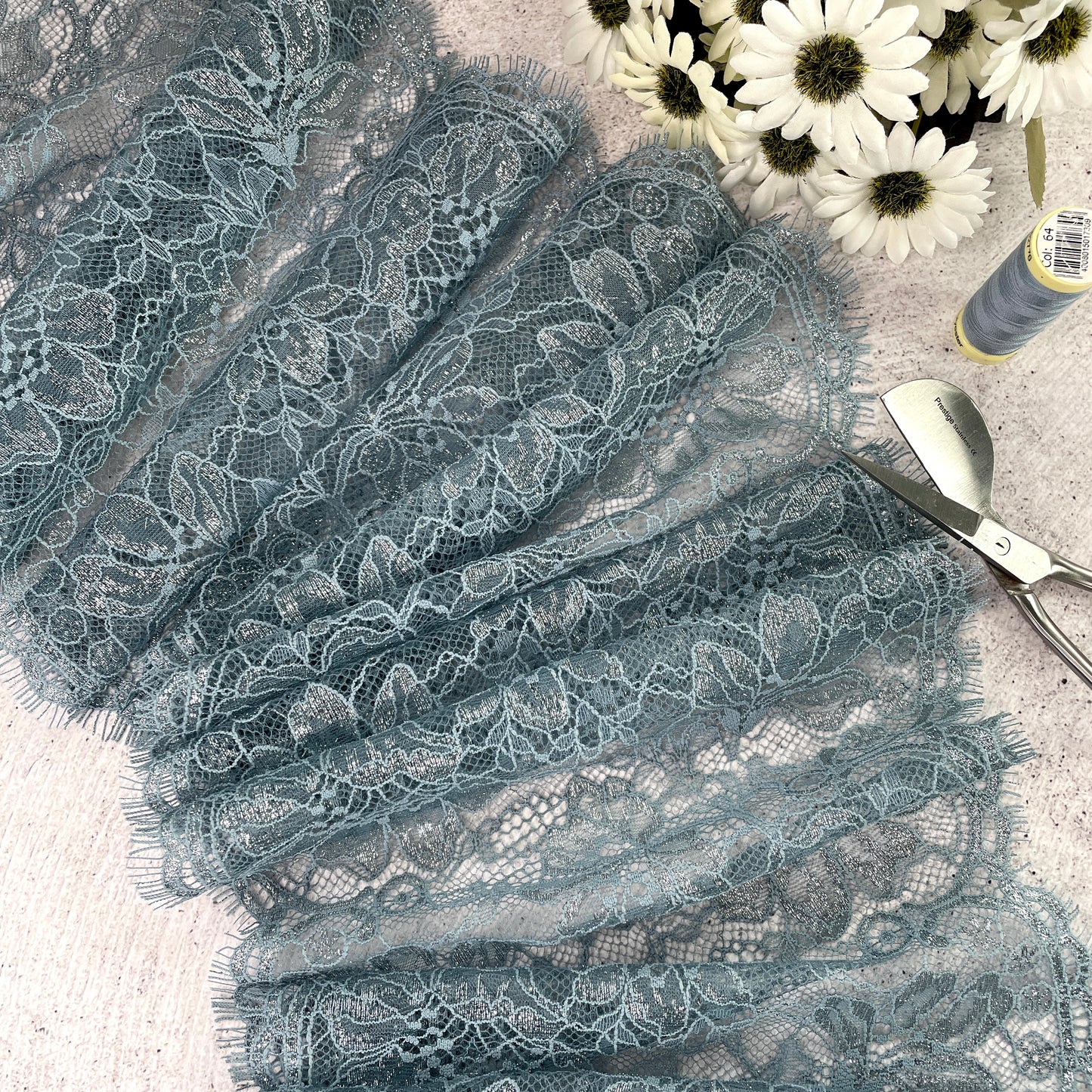 Stretch Lace ~ Argentum ~ 1.5m piece