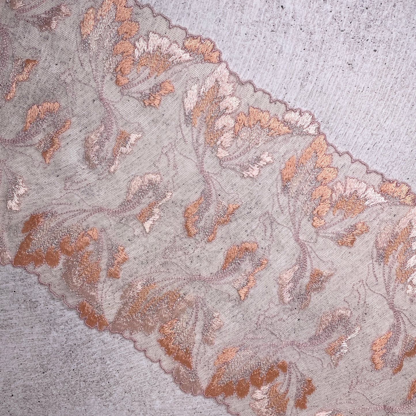 Embroidered Tulle ~ Peacharine