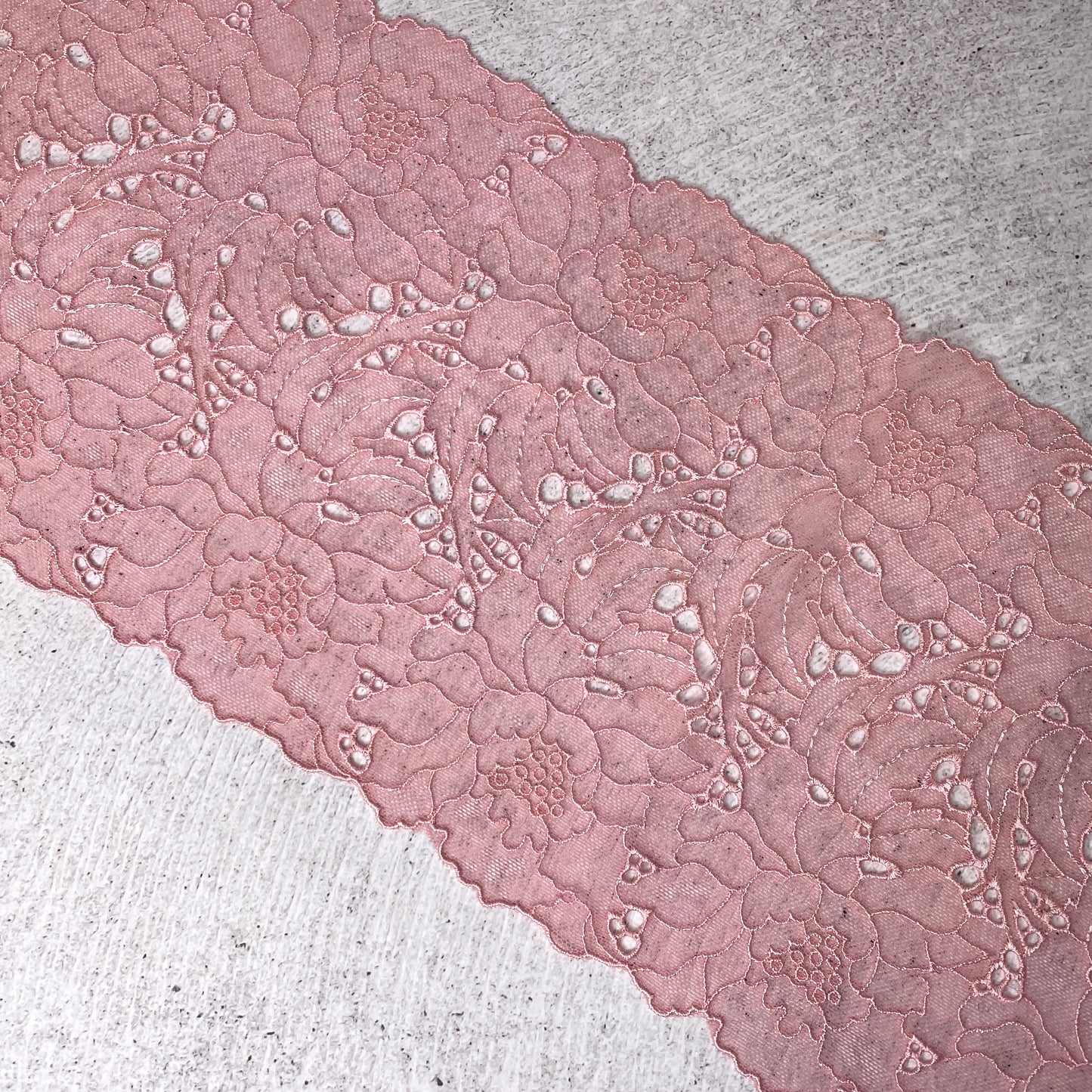 Embroidered Tulle ~ Pink Peony