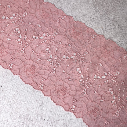 Embroidered Tulle ~ Pink Peony