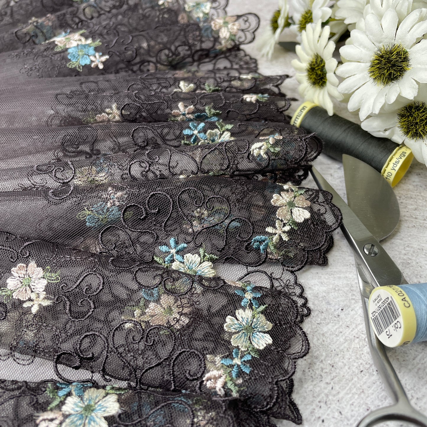 Embroidered Tulle ~ Filigree Floral