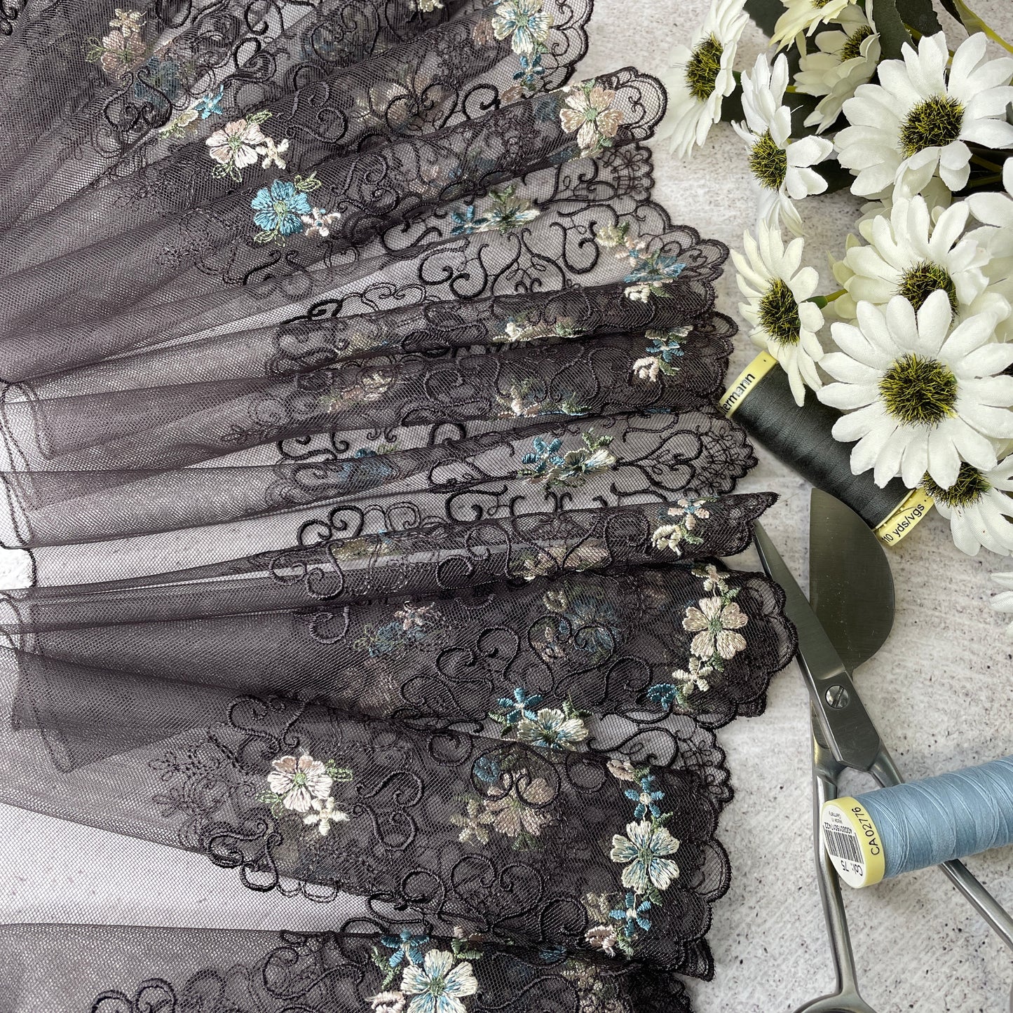 Embroidered Tulle ~ Filigree Floral
