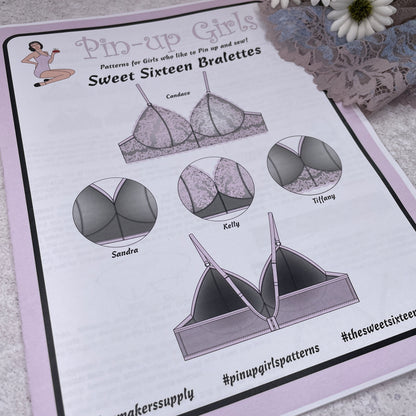 Pin Up Girls 'Sweet Sixteen Bralettes' ~ paper pattern