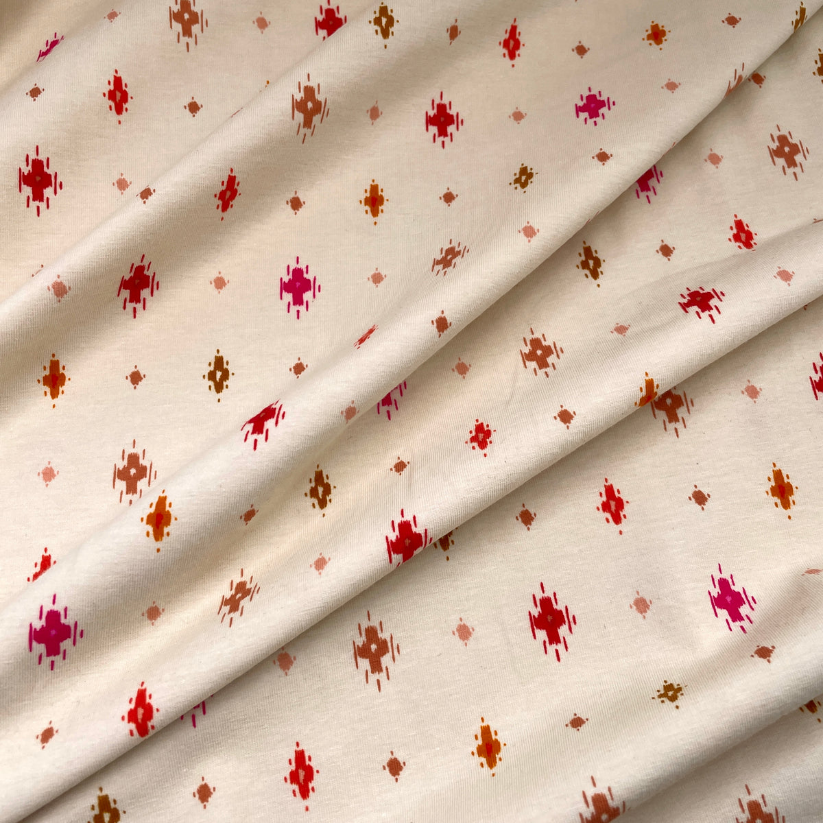 Cotton Lycra Print ~ Awaska Ecru
