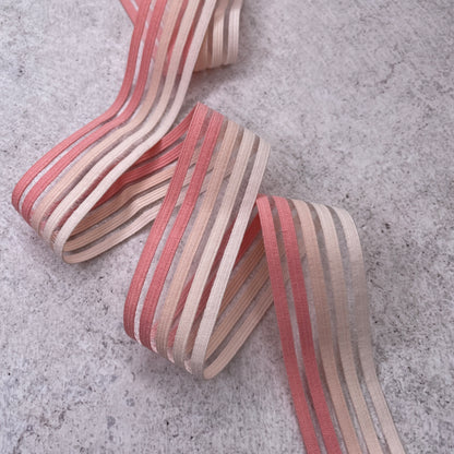 Sheer Stripe Elastic Band ~ Pink