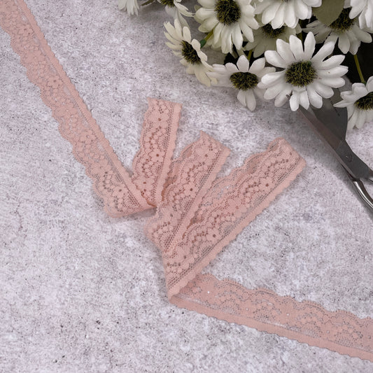 Stretch Lace - 22mm Apricot
