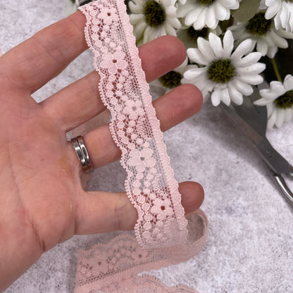 Stretch Lace - 22mm Apricot