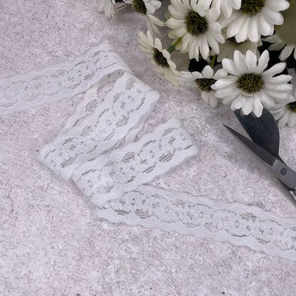 Stretch Lace - 30mm White