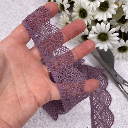 Stretch Lace - 32mm Grape