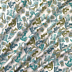 Cotton Lycra Print ~ Secret Zebra Bleu ~ $44 pm