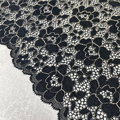 Stretch Lace ~ Black Floral