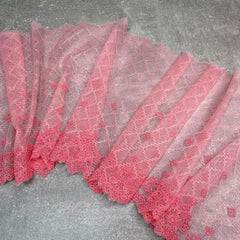 Embroidered Tulle ~ Pink Diamond