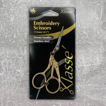 Embroidery Scissors ~ Klasse Black Label Stork 115mm