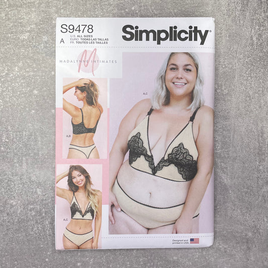 Madalynne x Simplicity 9478 Bra and Panty ~ paper pattern