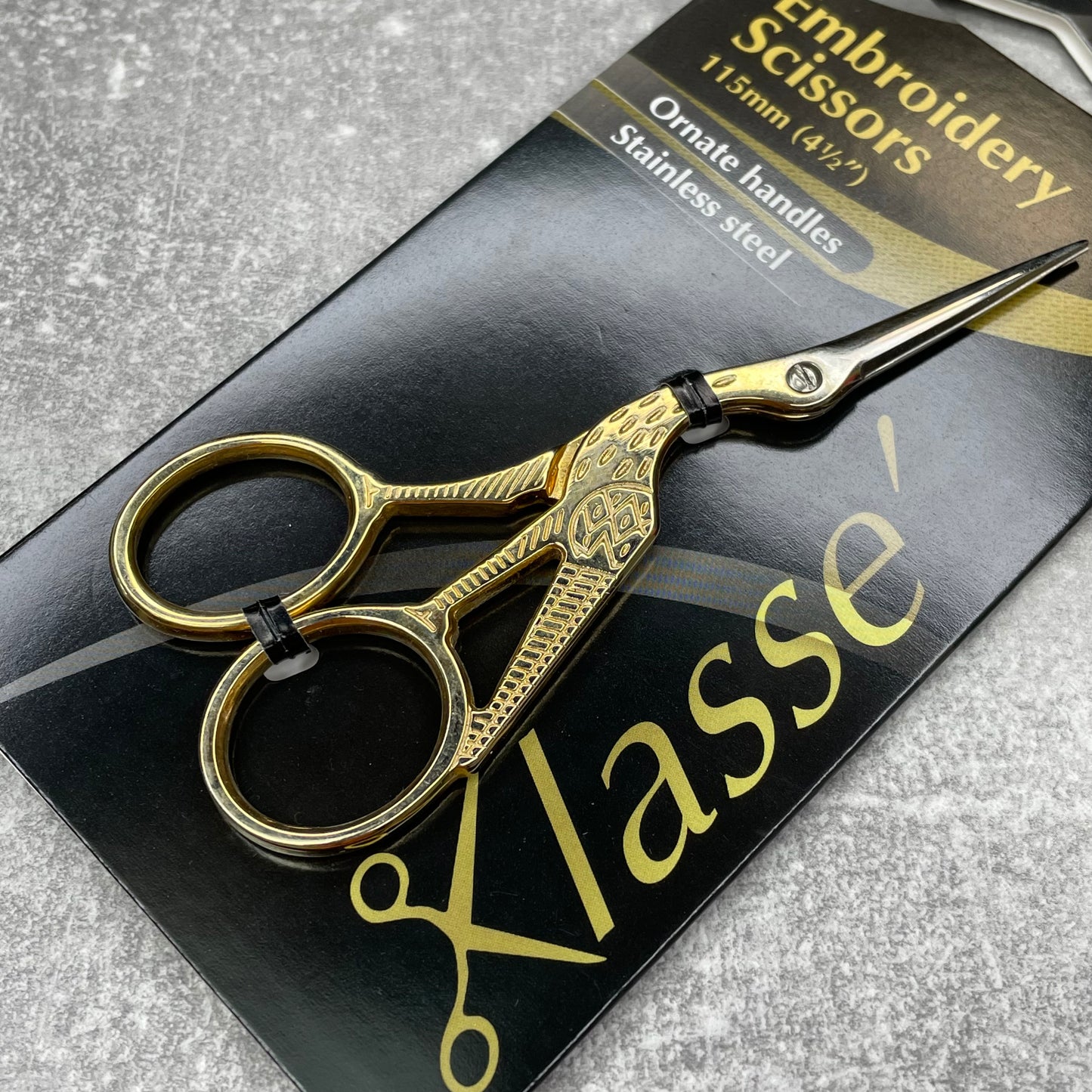 Embroidery Scissors ~ Klasse Black Label Stork 115mm