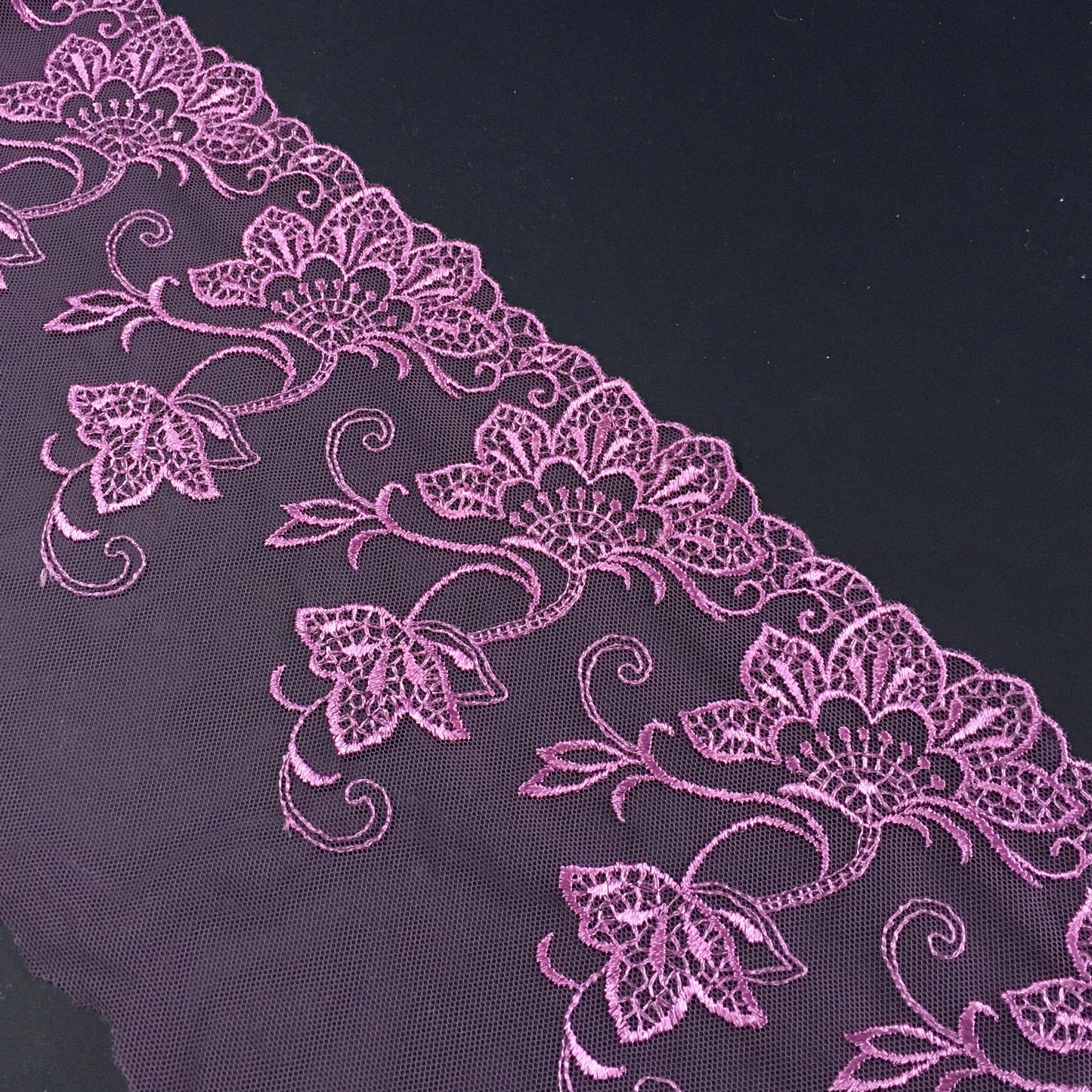 Embroidered Tulle ~ Orchid (L+R)