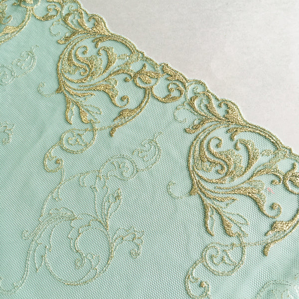 Embroidered Tulle ~ Mint Shimmer (L+R)