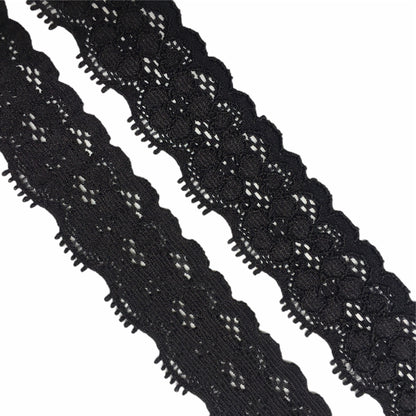 Stretch Lace ~ 25mm 'Black'